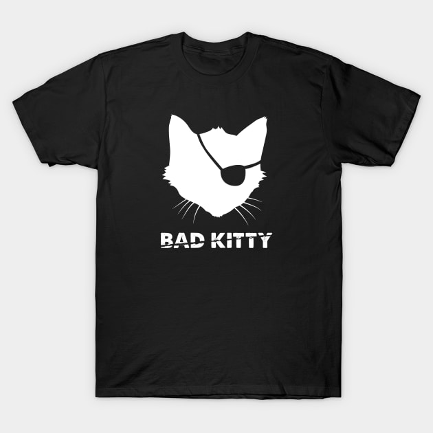 Bad Kitty Silhouette T-Shirt by patrickkingart